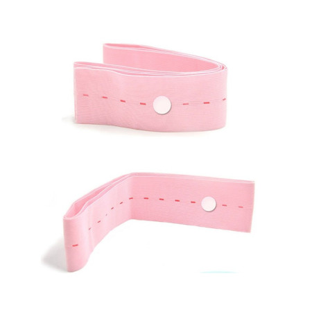 Set 2 Centuri de Monitorizare a Ritmului Cardiac Fetal,  Material Moale si Elastic, 6 x 130 cm, Roz
