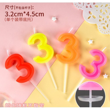 Lumanare Tort, cifra 3, Cyrax, Culoare Random