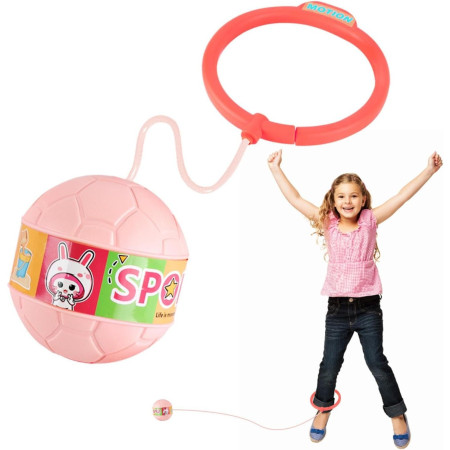 Minge pentru Sarit, Cyrax, Tip Coarda Hula Hoop, Cerc 12 cm, Coarda 52 cm, Minge 12 x 11 cm, Functie Iluminat, 4-6 Ani, Plastic, Roz