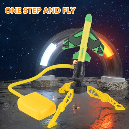 Jucarie pentru Copii, Cyrax, Lansator de Rachete cu Piciorul, Un Lansator, 3 Rachete Fara Lumini, 3 Aircrafts, 42x36 cm, Multicolor