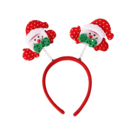 Coronita Decorativa, Cyrax, Tema Craciun, 12 x 25 cm, Model Om de Zapada, Marime Universala, Rosu/Alb