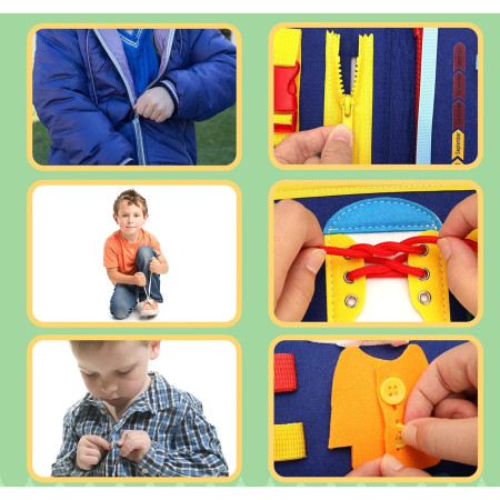 Carte Senzoriala Educativa Montessori, Cyrax, Dezvoltare Abilitati Motorii, 3 Pagini, Model Alfabet, 28x25x4 cm, Albastru