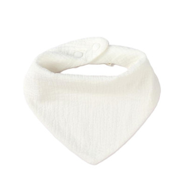Baveta Triunghiulara, Cyrax, din Bumbac, pentru Copii 0-12 Luni, 33x32 cm, Rezistenta la Apa, Alb