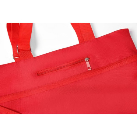 Geanta Pliabila,  2 in 1, Carucior cu Roti, pentru Cumparaturi, 19 l, Rosu, Plastic, 39 x 46 x 12 cm