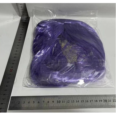 Peruca Cosplay, Cyrax, Tunsoare Bob cu Breton, pentru Carnaval, Halloween, Petreceri Tematice, din PET, Marime Universala, Mov