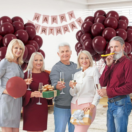 Set 12 Baloane, Cyrax, din Latex Standard, 25 cm, Grena