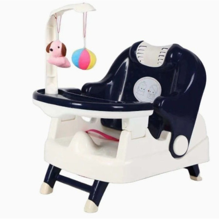 Scaun pentru Copii 2 in 1, Cyrax, pentru Servit Masa si pentru Baie, Multifunctional, Pliabil, Portabil, din Plastic, Spatar Reglabil, 58 x 39 cm, Albastru