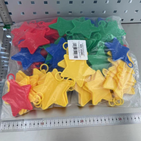 Set 4 Greutati pentru Baloanele cu Heliu, Cyrax, 60 grame, 15 grame fiecare, Plastic, Forma Stelute, Multicolor