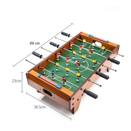 Masa de Fotbal cu Teren si 18 Jucatori Cyrax, 6 Manere, cu Tablou pentru Scor, din Metal, Lemn si ABS, 69 x 36.5 x 23 cm, cu Picioruse, pentru copii/adulti
