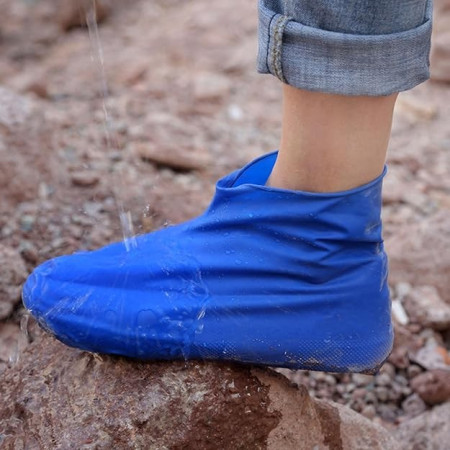 Husa Incaltaminte,  Impermeabila, Antiderapanta, din Latex, 13 x 13 x 2 cm, Marime M 34-40 cm, Albastru