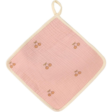 Prosop Absorbant, Cyrax, din Bumbac, 25 x 25 cm, Model Cirese, cu Agatatoare, Roz