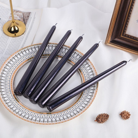 Lumanare Decorativa,  pentru Masa, 25 cm, din Parafina, fara Fum, Ardere 7.5h, Negru