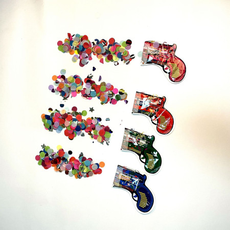 Pistol Confetti pentru Petrecere, Cyrax, 14x16 cm, Multicolor