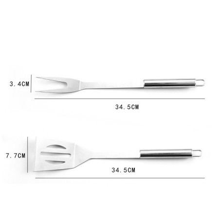 Set 20 Ustensile pentru Gratar, Cyrax, din Otel Inoxidabil, Geanta Oxford, Argintiu