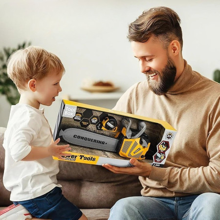 Jucarie Fierastrau Electric pentru Copii, Cyrax, cu Sunete și Lumini, Joc de Rol Interactiv, +3 Ani, 43 x 10 x 18.5 cm, Portocaliu