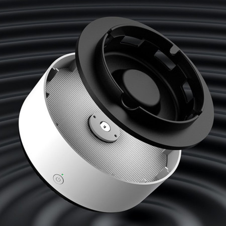 Scrumiera Multifunctionala cu Absorbtie,  Incarcare USB, cu Purificator de Aer, Scrumiera cu Absorbtie Fum, 14,5 x 14 x 7,5 cm, Gri