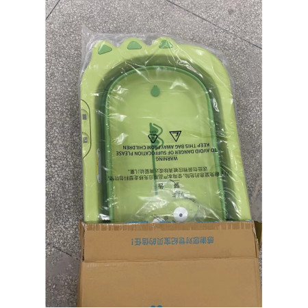 Cada Pliabila pentru Baie, Cyrax, din PP+TPR, pentru Copii 0-6 Ani, Model Crocodil, Dop de Scurgere, 80x54x21 cm, Verde