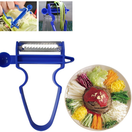 Set 3 Accesorii de Decojire, Razuire si Feliere, Cyrax, pentru Legume si Fructe, Negru-Rosu-Albastru