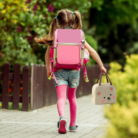 Geantă Frigorifică, Cyrax, cu Desene Animat, Portabilă pentru Copii, de Prânz, din Pânză Oxford, 22x14x19 cm, Model Ursulet, Bej