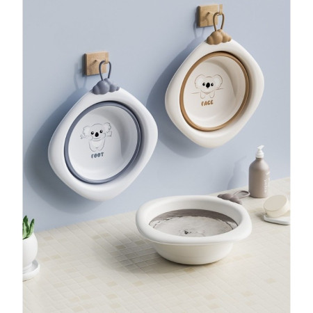 Cada Pliabila pentru Baie pentru Copii, Cyrax, Cadita pentru Bebelusi, Model Romb pentru Picioare Koala, Gri, 30x30x3.5 cm, 4L