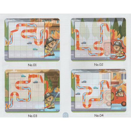 Cyrax Joc educativ magnetic de interconectare, micul pompier, 15 nivele, 9 carti, pentru copii, +3 ani, multicolor