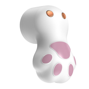 Aparat pentru Curatat Scame, Par Si Praf,  Pentru Diferite Tipuri De Material, Incarcare USB Type-C, Model Labuta de Pisica, 14x7x7.5 cm, Alb-Roz