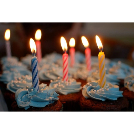 Set 12 Lumanari de Tort, Cyrax, Model Spirala cu Suport, Party, 6.5 cm, din Parafina, Multicolor