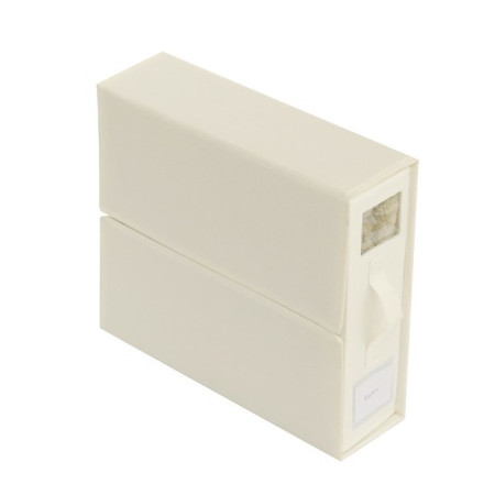 Cutie Depozitare Lenjerii de Pat,  Pliabila, Capacitate 18l, 38x33x12 cm, din Panza Oxford cu PP Incorporat, Fereastra Vizibila, Alb Ivoir