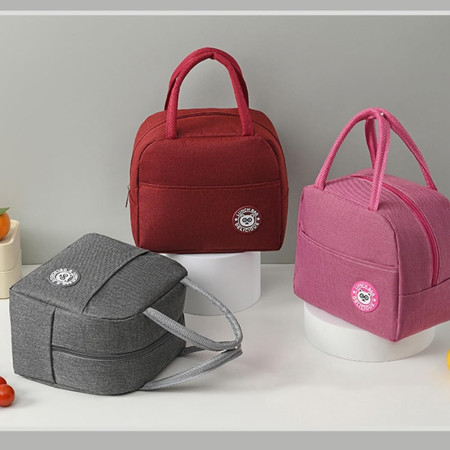 Geanta Termica pentru Pranz, Cyrax, Multifunctionala, Compartimentata, Impermeabila, cu Manere, Buzunar Exterior, 22x14x19 cm, Gri