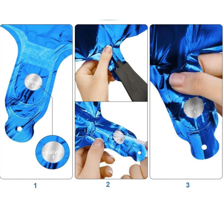 Balon din Folie Cyrax, Cifra 9, 81 cm, Pentru Aer sau Heliu, Bulk, Albastru