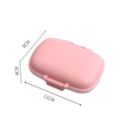 Organizator medicamente, Plastic, 8 compartimente, 0.1 L, Roz,  11 x 7 cm