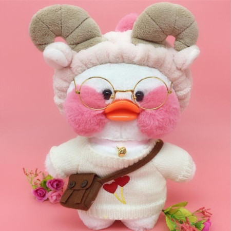 Jucarie de plus Ratusca Lalafanfan Cyrax, Haine si Accesorii Random, Alb