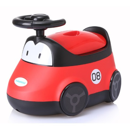 Olita pentru Copii, Cyrax, +1an, Portabila, Design Masinuta cu Capac, Model Prietenos, Non-Toxic, Compartiment Detasabil, Usor de Curatat, Rosu