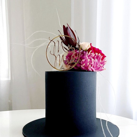 Topper Tort, Cyrax, Model 2 Mr&Mrs, din Plastic, Auriu