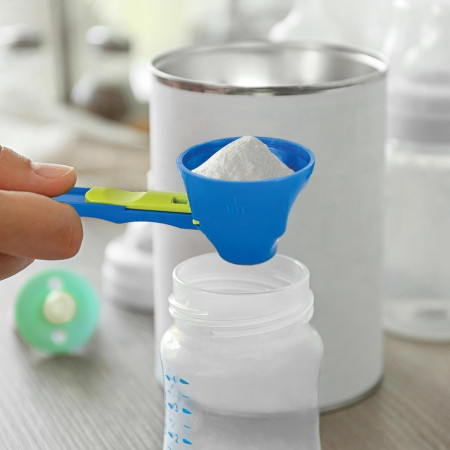 Lingura Gradata, Cyrax, Tip Palnie, din Plastic, Coada Lunga, 8 x 8 x 3 cm, Albastru/Verde