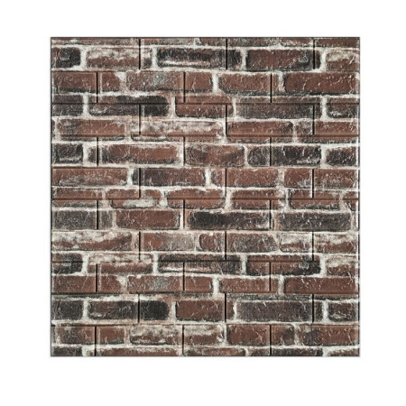 Set 10 Placi de Tapet,  Autoadezive, 70 x 77 cm, 4 mm Grosime, Suprafata Acoperita 5.3 mp, din PVC, Model Caramida Rosie, Caramiziu