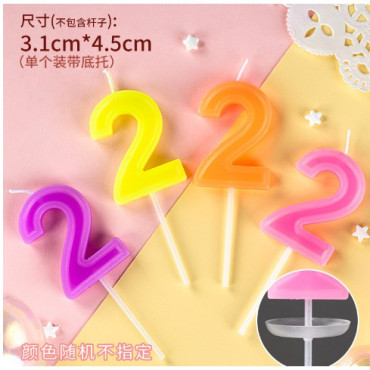 Lumanare Tort, cifra 2, Cyrax, Culoare Random