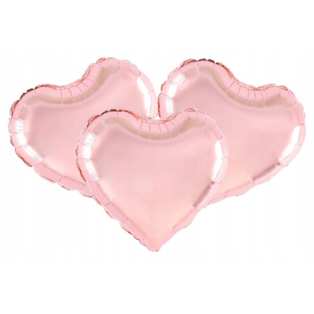 Balon din Folie Metalizata, Cyrax, Figurina Inimioara, Model Simplu, Tematica Iubire, 40 cm, Ambalaj Individual, Pai Inclus, Umflare cu Aer sau Heliu, Rose