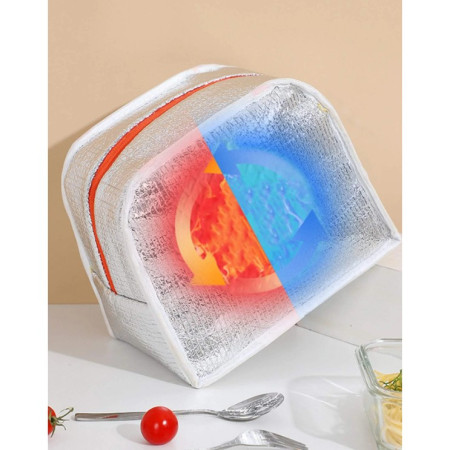 Geantă Frigorifică, Cyrax, cu Desene Animat, Portabilă pentru Copii, de Prânz, din Pânză Oxford, 22x14x19 cm, Model Iepuras, Roz