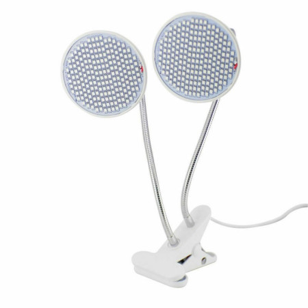 Lampa pentru cresterea plantelor de interior,  cap dublu, nu emana caldura, 290 leduri, 2 culori , prindere cu clips, 46x11.5x9.2 cm