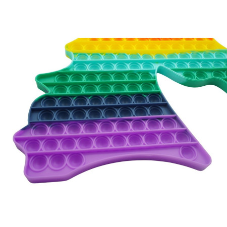 Cyrax Jucarie antistres din silicon Pop it now, forma Unicorn, multicolor, urias