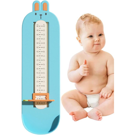 Dispozitiv de Masurat Talpa Piciorului pentru Bebelusi, Cyrax, 6-24, Model Iepuras, Albastru