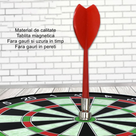 Set Joc Darts Cyrax, 4 Sageti Incluse, Magnetic, Dimensiuni 28.6 x 28.6 cm, Design clasic, model 2, Multicolor