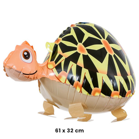 Balon din Folie Metalizata, Cyrax, Figurina Animata, Model Broasca Testoasa, 61x32 cm, Ambalaj Individual, Pai Inclus, Umflare cu Aer sau Heliu, Multicolor