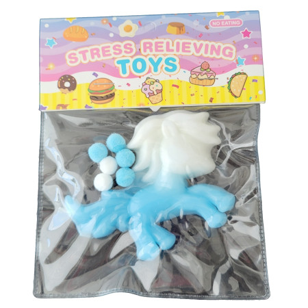 Jucarie Antistres Squishy, Cyrax, cu Revenire Lenta, Squeeze Pinch Family, Model Unicorn, Ambalaj Transparent, multicolor