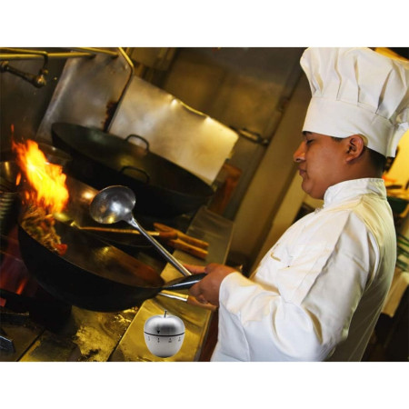 Cronometru de Bucatarie, Cyrax, Mecanic, Forma de Mar, din Otel Inoxidabil, 60 min Timer, 7.5 x 6.2 cm, Argintiu