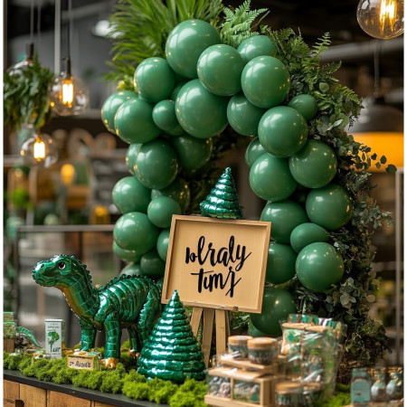 Set 12 Baloane, Cyrax, din Latex Standard, 30 cm, Verde Inchis