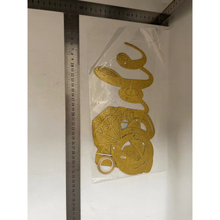 Banner Bride To Be, Cyrax, Dimensiune 30x20 cm, Rola de Ata Inclusa, Tematica Nunta, Decoratiune Party, Auriu