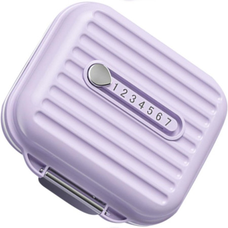 Cutie Medicamente,  Mov, 7 Compartimente, Portabila si Compacta, 7.8x7.2x3.5 cm, Ideala pentru Uzul Cotidian