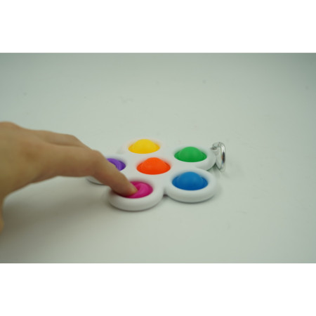 Cyrax Jucarie Push Pop Bubble Fidget, Pop It, breloc antistres, Floare, Multicolor/Alb